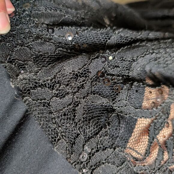 Lauren Ralph Lauren Evening Black Lace Surplice Formal Maxi Dress Size 10 - Picture 5 of 7